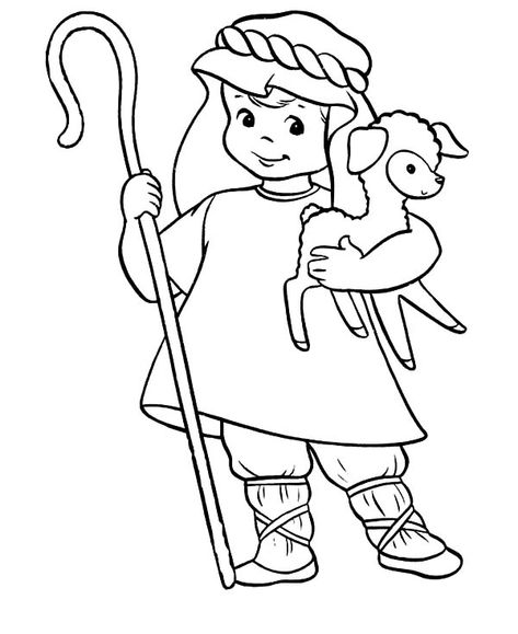 David The Shepherd Cute Boy Coloring Pages : Kids Play Color Shepherd Coloring Page, David The Shepherd, Boy Coloring Pages, Nativity Characters, Good Shepard, Nativity Coloring Pages, Jesus Coloring Pages, Pages To Color, Boy Coloring