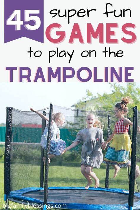 Fun Games To Play On A Trampoline, Fun Trampoline Ideas, Games To Play On Trampoline, Trampoline Games For Two People, Trampoline Games For Kids, Games To Play With Little Kids, Fun Things To Do On A Trampoline, Things To Do On A Trampoline, Fun Trampoline Games