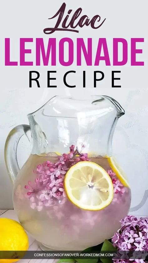 Lilac Lemonade, Floral Drink, Peppermint Syrup, Edible Flowers Recipes, Foraging Recipes, Lavender Lemonade, Lemonade Drinks, Lemonade Recipe, Beverage Recipes