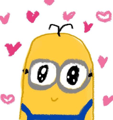 Gru And Minions, Minion Drawing, Minions Love, Cute Minions, Cute Messages, Make Your Own Stickers, Cute Doodle Art, Identity Art, Mini Drawings