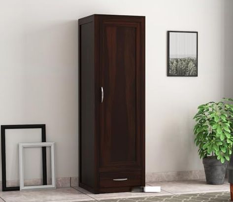 Hitanshi Decor Solid Sheesham Wood Single Door Wardrobe with 1 Drawers & 4 Shelf Storage � Exquisite Wooden Classic Almirah for Clothes in Your Bedroom Single Door Almirah Designs, Single Almirah Designs, Single Door Wardrobe, Almirah Designs, Door Wardrobe, Shelf Storage, Sheesham Wood, Bedroom Furniture Design, Large Appliances