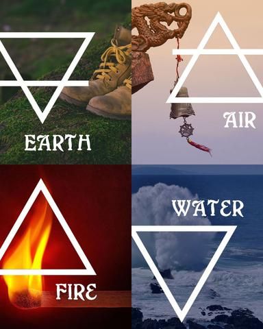 Connecting to the powers of the Four Elements is a foundational practice for many Pagans. Earth, Air, Fire, and Water move through us and inspire us. As ideas, Earth Air Fire Water, Water And Fire, The Four Elements, Elemental Magic, Elemental Powers, Fire And Water, Witches Altar, Air Fire, Futhark Runes