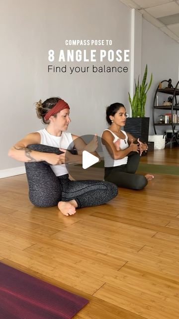 Red Sun Yoga | Winter Spgs, FL on Instagram: "Try this Compass to 8 Angle pose with @sashyogasoul & @happymindandsoulyoga 🦗

The best part about this tutorial is two talented instructors, one teaching, one listening to her body and practicing to her ability 🙌🏼 we can definitely say @happymindandsoulyoga was a good sport on this one! 😅 

There are so many benefits to the Compass and Angle pose, like building core strength, encouraging mindfulness, improving body circulation and more! Remember to try this safely and with the guidance of an instructor if you’re not far in your yoga practice! And let us know in the comments below if you’d like a more detail explanation and view on how to achieve this pose ☺️

#8anglepose #compasspose #corestrength #astavrakasana #yogapractice #orlandoyoga 8 Angle Pose Yoga Sequence, 8 Angle Pose Yoga, Eight Angle Pose Yoga, Compass Pose Yoga, Sun Yoga, Compass Pose, Yoga Sequence, The Compass, Pose Yoga