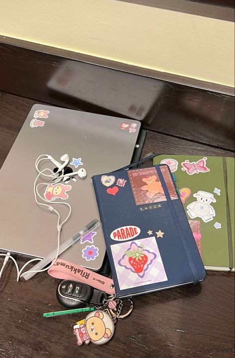 journal, aesthetic journal, journal inspo, journal inspiration, aesthetic, stickers, aesthetic laptop, aesthetic car keys, pink, white, colorful, pastel Stickers For Journaling, Kindle Stickers, Study Journal, Stickers Cute, Study Motivation Inspiration, Korean Aesthetic, Studying Inspo, Study Inspiration, School Motivation