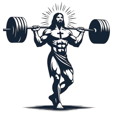 Fotografia Crossfit, Gym Logos, Christian Gym, Tattoo Jesus, Fitness Vector, God Motivation, Gym Motivation Wallpaper, Gym Icon, Workout Split