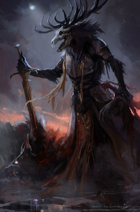 ArtStation - Wendigo - DnD Ranger design Wendigo Monsters, Dnd Ranger, Dnd Character Design, Warlock Dnd, Ranger Dnd, Horror Drawing, Mythical Monsters, The Ancient Magus Bride, Beast Creature