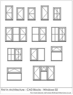 Autocad Tips, Architecture Symbols, Drawing Technology, Door And Window Design, Architecture Elevation, Bedroom Floor Plans, Cad Blocks, Diagram Architecture, Furniture Details