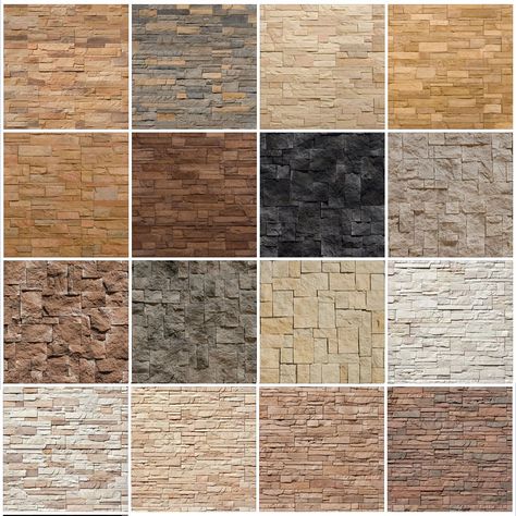 Seamless MASONRY- STONE WALLS #17 Texture Designs For Walls, Tiles For Outside House Wall, Stone Wall Decor, Stone Tile Texture, Texture Stone, Stone Walls Interior, Stone Exterior Houses, Stone Wall Design, Exterior Wall Tiles