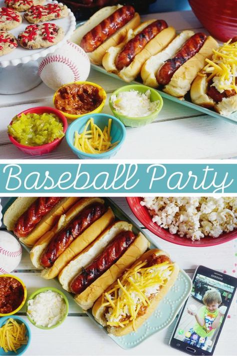 Baseball Food Party, Baseball Food, Baseball Theme Birthday, Baseball Theme Party, Fantasy Baseball, Movie Night Party, Hot Dog Recipes, Baseball Party, Baseball Theme