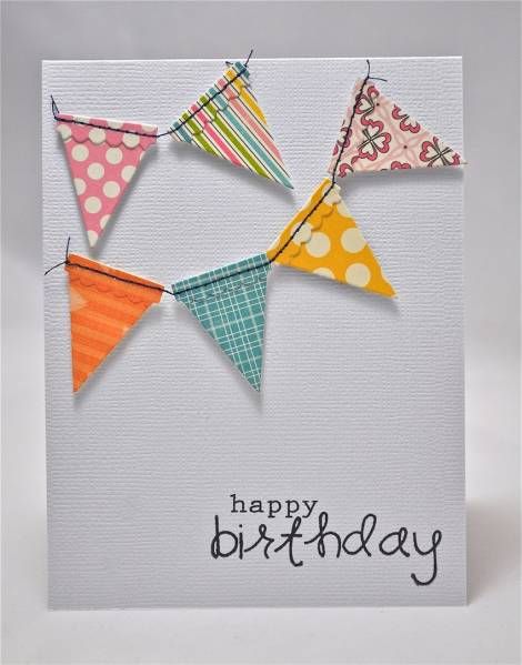 Sewing Cards, Fabric Postcards, Fabric Cards, Bunting Flags, Paint Cards, Birthday Cards For Her, Birthday Cards Diy, Kites, Card Making Inspiration