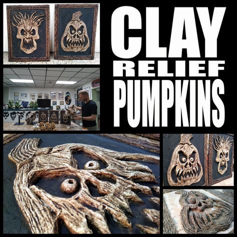 Clay Relief Pumpkin Workshop – STOLLOWEEN Clay Relief, Teen Projects, Intro To Art, Demon Skull, Kids Clay, Art Major, Sculpture Projects, Slab Pottery, 3d Studio