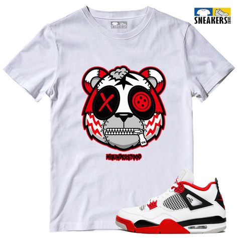 Fire Red 4s, Air Jordan 4 Fire Red, Jordan 4 Fire Red, Drip Outfit Men, Tiger Shirt, Jordan Shirts, Design 2023, Sneaker Match Tees, Air Jordan 4