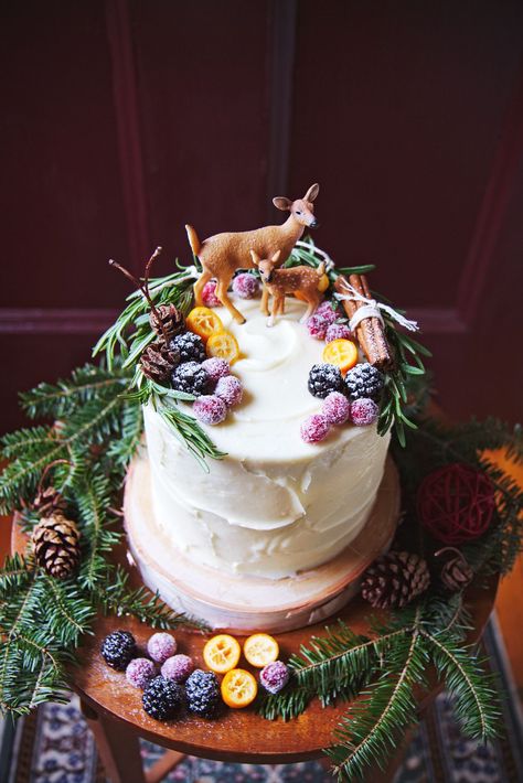 Woodland Cake, Christmas Cake Decorations, Winter Cake, Drip Cake, Love Cake, Food Cakes, Pretty Cakes, Cake Inspiration, Christmas Cake