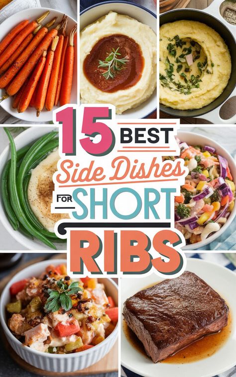 🤤😍 Mouthwatering sides to serve with short ribs! #foodie #yum #dinnerideas What To Serve With Short Ribs, Beef Short Ribs Side Dish, Sides To Serve With Ribs, Side Dishes For Short Ribs, Short Rib Side Dishes, Short Ribs Side Dishes, Sides For Short Ribs, Side Dish For Ribs, Side Dishes For Ribs