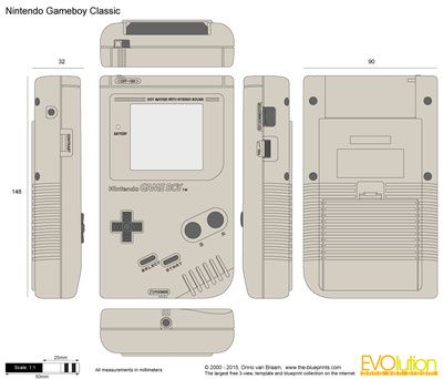 Nintendo Gameboy Classic Modeling Reference, Maya Modeling, Product Modeling, Arcade Stick, Cardboard Box Crafts, Concept Motorcycles, Technical Illustration, Nintendo Gameboy, Character Model Sheet