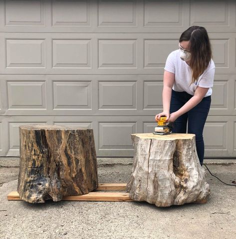 Tree Stump Furniture Diy, Diy Tree Trunk, Stump Furniture, Tree Stump Furniture, Tree Stump Coffee Table, Tree Trunk Coffee Table, Stump Coffee Table, Tree Trunk Table, Trunk Furniture