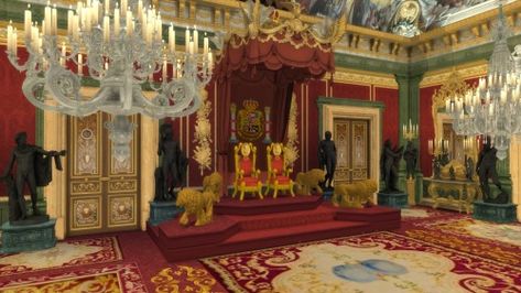 Sims 4 Royal Palace, Sims 4 Throne, Sims 4 Royal, Royal Palace Of Madrid, Palace Of Madrid, Royal Throne, Royal Furniture, Save File, Throne Room