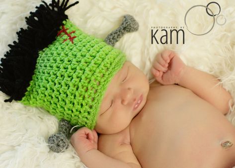 Frankenstein Crochet Hat Pattern-Free ~ Sweet Potato 3 Crochet Frankenstein, Crochet Halloween Hat, Monster Hat, Crochet Kids Hats, Hat Patterns Free, Crochet Hats Free Pattern, Halloween Hats, Halloween Crochet, Crochet Hat Pattern