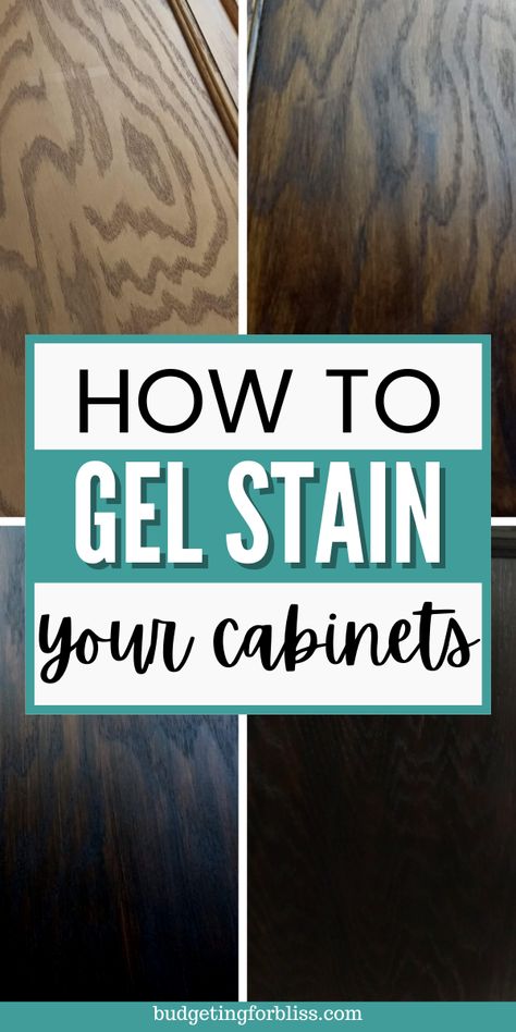 General Finish Gel Stain Cabinets, Stain For Honey Oak Cabinets, White Gel Stain Over Oak Cabinets, Gel Stain Kitchen Cabinets Before And After, Gel Staining Oak Cabinets, Diy Staining Kitchen Cabinets, Gel Stain Colors On Oak, Staining Kitchen Cabinets Darker, Gel Stain Oak Cabinets