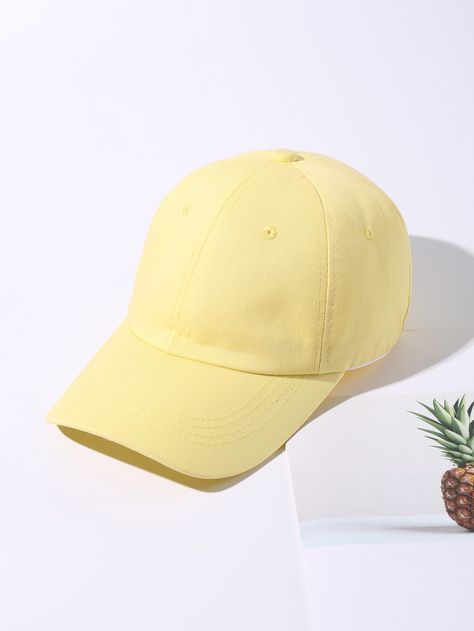 Yellow Casual   Cotton Plain Baseball Cap Embellished   Women Accessories Cricket Whites, Yellow Baseball Cap, Yellow Outfits, Plain Baseball Caps, Dream Wishlist, Yellow Outfit, Gold Wallpaper, Yellow Aesthetic, Black Women Fashion