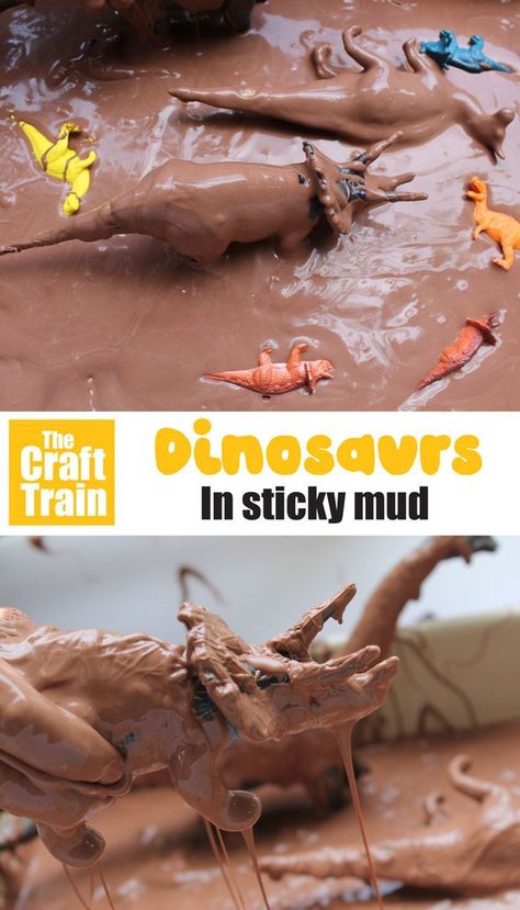 Keep Preschoolers Busy, Mud Sensory Play, Dinosaur Small World, Messy Play Activities, Dinosaur Activities Preschool, Mud Puddle, Thanksgiving Games For Kids, Train Projects, Dinosaur Games