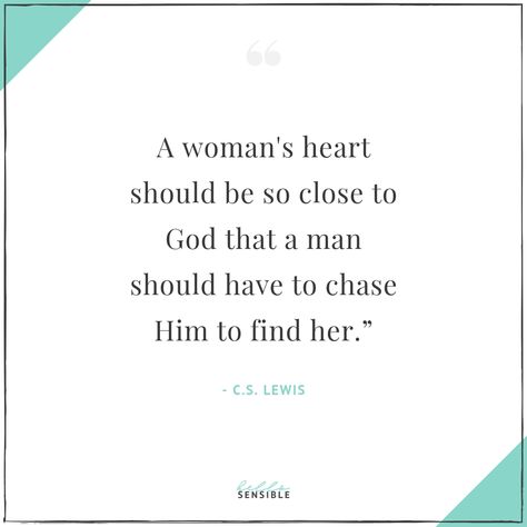 “A woman’s heart should be so close to God that a man should have to chase Him to find her.” ― C.S. Lewis #christianquotes #godlywomen Christian Man Quotes, Christian Woman Quotes, Woman Of God Quotes, Christian Femininity, Christian Quotes For Women, God Quotes Hard Times, Inspirational Christian Quotes, Best Christian Quotes, Christian Women Quotes