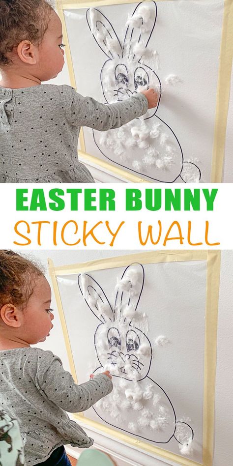 Indoor activities for kids Easter Activities For Toddlers, Bunny Activities, Easter Crafts Preschool, Sticky Wall, Easter Crafts For Toddlers, Easter Arts And Crafts, Crafts For Toddlers, Fun Easter Crafts, Easter Preschool