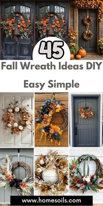 Front Door Reefs Ideas, How To Make A Fall Wreath, Fall Wreaths For Front Door Diy Easy, Fall Wreaths For Front Door Diy, Fall Wreaths Diy Easy, Diy Fall Wreath For Front Door, Fall Diy Wreaths, Fall Wreath Craft, Fall Wreath Ideas Diy