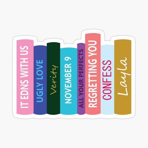 Colleen Hoover Stickers, Collen Hover, Hoover Books, Book Stickers, Colleen Hoover Books, Ugly Love, Colleen Hoover, Bottle Caps, You Are Perfect