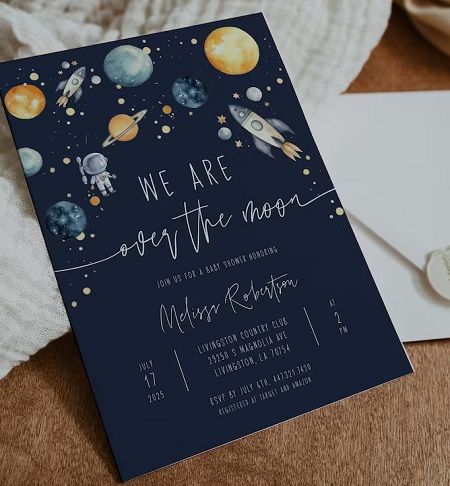 Solar System Baby Shower Ideas, Space Theme Baby Shower Ideas Decoration, Space Themed Baby Shower Ideas Boy, Outer Space Baby Shower Ideas, Space Theme Baby Shower Ideas, Diy Space Party, Space Baby Shower Theme, Astronaut Baby Shower Ideas, Space Baby Shower Ideas