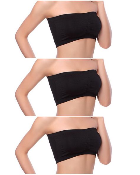 PRICES MAY VARY. 92% Nylon, 8% Spandex Pull-On closure Machine Wash Material: 92% Polyamide 8% Elastane Seamless strapless bandeau and very stretch. Front with lining, with removable pad. soft and comfortable, suitable for matching with dress, shirt, off shoulder styles. 7 colors available - - black, grey, nude, white, navy,wine red,green. 7 sizes available - - XS, S, M, L,XL, 2XL, 3XL Care Instruction: Machine Wash Cold, Gentle Cycle, Line Dry ,Do Not Bleach, Do Not Iron. Style：Seamless straple Tube Top Bra, Tube Bra, Crop Tube Top, Bra Image, Strapless Bralette, Black Tube, Top Bra, Padded Bralette, Strapless Bandeau