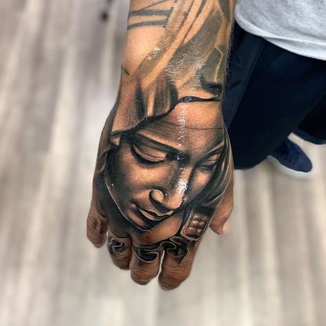 Virgin Mary Tattoos, Mary Tattoos, Catholic Tattoos, Biblical Tattoos, Virgin Mary Tattoo, Skull Hand Tattoo, Mary Tattoo, Christ Tattoo, Tattoo Spots