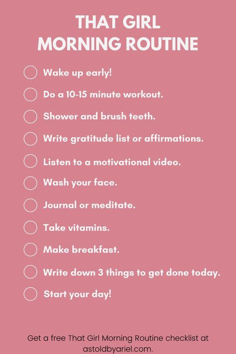 The that girl morning routine isn't that difficult to copy. Check out this that girl morning checklist to give you some ideas to achieve that girl aesthetic. That Girl To Do List, That Girl Routine List, That Girl List, That Girl Daily Routine, That Girl Checklist, That Girl Aesthetic Routine, How To Be That Girl Aesthetic, Aesthetic To Do List Ideas, That Girl Morning Routine