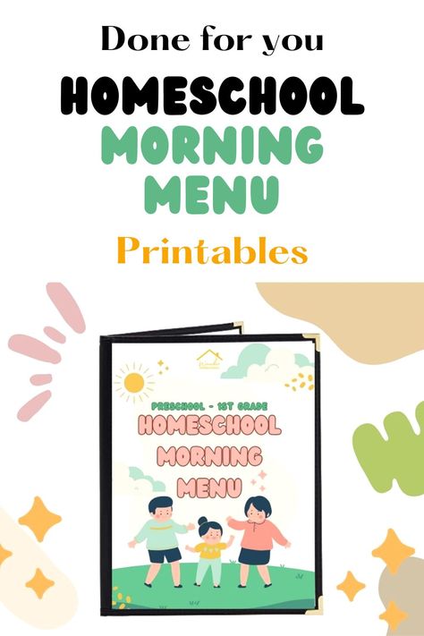 morning menu Morning Menu Homeschool Printables Free 1st Grade, Homeschool Menu Ideas, Free Morning Menu Printables, Homeschool Morning Menu Ideas, Morning Menu Homeschool Printables Free, Morning Menu Homeschool, Weather Calendar, Free Homeschool Printables, Menu Printable