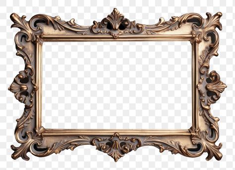 Mirror Png, Rococo Frame, Baroque Frames, Antique Frame, Computer Art, Frame Photo, Vintage Picture Frames, Art Diary, Vintage Frame