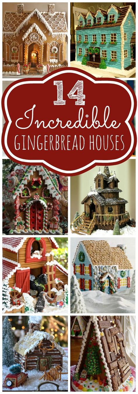 14 Incredible Gingerbread Houses on Pretty My Party Gingerbread House From Graham Crackers, Graham Cracker House Christmas, Graham Cracker House Ideas, Graham Cracker Houses Christmas, Graham Cracker Gingerbread House Ideas, Gingerbread House With Graham Crackers, Polymer Clay Gingerbread House, Graham Cracker Gingerbread Houses, Graham Cracker Gingerbread House