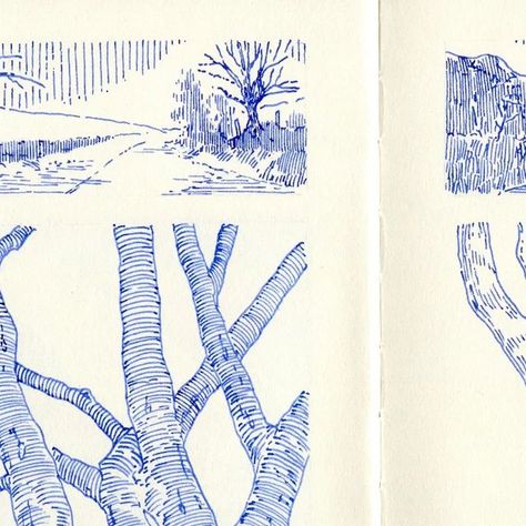 Ink Sketch Landscape, Instagram Art Page Ideas, Sketch Book Pen, Pen Landscape, Sketching Landscape, Landscape Presentation, Sketchbook Idea, Fountain Pen Drawing, Natural Views