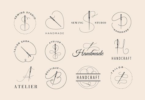 Logo For Tailor, Needle Logo Design Sewing, Needle And Thread Logo Design, Stitching Logo Design, Embroidery Business Logo Design Ideas, Sewing Vector Logo, Sewing Website Design, Logo For Sewing Business, Sewing Company Logo