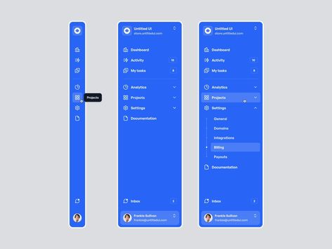 Sidebar navigation — Untitled UI by Jordan Hughes® on Dribbble Web Design Sidebar, Sidebar Design, Navigation Design, Modern Website, App Ui Design, Ui Elements, Graphic Elements, Site Design, Ui Design