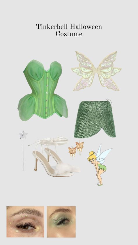 tinkerbell halloween costume inspiration !! #halloween #halloweencostume #costumeinspiration #itgirl #fyp #shuffleinspo #aesthetic Tinker Bell Costume Aesthetic, Evil Tinkerbell Costume, Halloween Costumes Tinker Bell Fairies, Tinker Bell Halloween, Women’s Tinker Bell Costume, Tinkerbell Halloween, Tinkerbell Halloween Costume, Halloween Costume Inspiration, Tinkerbell Costume