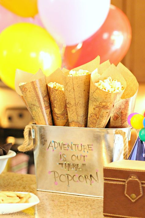 Up Themed Birthday Party Pixar Food, Disney's Up Themed Party, Disney Up Party Decorations, Disney Up Party Ideas, Up Theme Baby Shower Disney, Up Graduation Theme, Disney Up Decorations, Up Movie Party Ideas, Up Themed Graduation Party