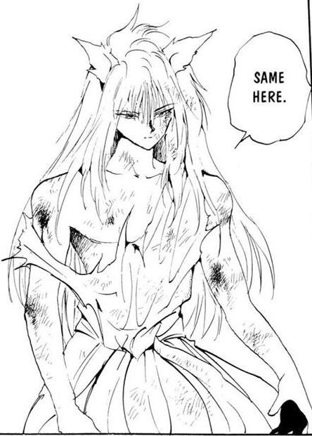 Yoko Kurama, ripped shirt, manga cap Ripped Shirt Drawing Reference, Ripped Shirt Drawing, Yu Yu Hakusho Manga, Kurama Yyh, Youko Kurama, Yoko Kurama, Ripped Shirt, Yu Yu Hakusho Anime, Ripped Shirts