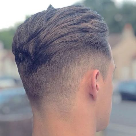 Best Short Sides and Back Haircuts - High Taper Fade + Thick Textured Slicked Back Hair Long Hair Short Sides, Taper Hairstyle, Mens Hairstyles Short Sides, Textured Quiff, High Taper Fade, Short Sides Long Top, Top Haircuts For Men, High Taper, Haircuts 2022