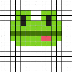 Little Perler Frog Perler Bead Pattern | Bead Sprites | Animals Fuse Bead Patterns Small Frog Perler Bead Pattern, Perler Frog, Frog Perler Bead Pattern, Frog Perler Beads, Animal Pixel Art, Melt Beads Patterns, Kandi Cuffs, Easy Perler Beads Ideas, Easy Pixel Art