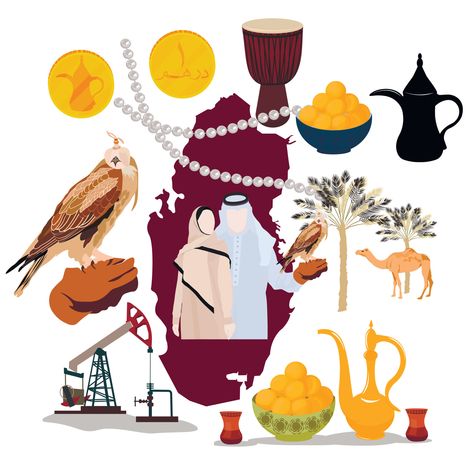 Qatar Illustration, Heritage Illustration, Saudi Heritage, 20 Challenge, Qatar National Day, Oil Extraction, Digital Skills, Trivia Game, Winter Design