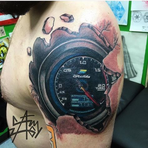 #boosttattoo #boost #turbo #turbotattoo #boostgauge #boostgaugetattoo #gaugetattoo #skinrip #greddy #greddytattoo Turbo Tattoo, Tattoo Work, I Tattoo, Tattoo Ideas, Tattoos, Quick Saves