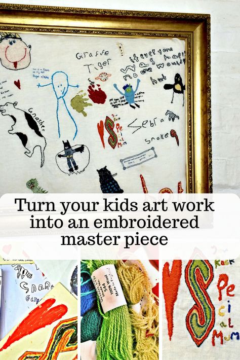 Amazing Crafts, Childrens Artwork, Needle Crafts, Family Keepsakes, Kids Artwork, Children's Art, Handmade Kids, Embroidery Cross, Embroidery Patterns Free