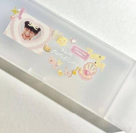 Kpop Sticker Deco, Pencil Case Sticker Deco, Muji Pencil Case, Clear Pencil Case, Pencil Case Design, Pc Decoration, School Storage, Study Stationery, Tree Stickers