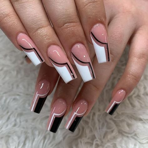 Acrylic Nail Designs Classy, Stilleto Nails Designs, Wow Nails, Fancy Nails Designs, Spring Nail Designs, White Acrylic Nails, Girly Acrylic Nails, French Tip Acrylic Nails, Work Nails