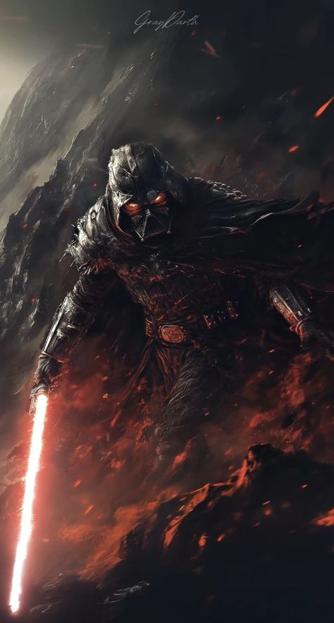 Darth Vader Fantasy Art, Sith Lord Tattoo, Kotor Star Wars, Dark Dimension Vader, Lightsabers Design, Sith Aesthetic, Darth Vader Art, Darth Vader Wallpaper, Star Wars Dark Side